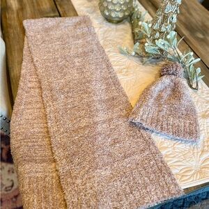 Barefoot Dreams Pom Pom Beanie and Scarf Set